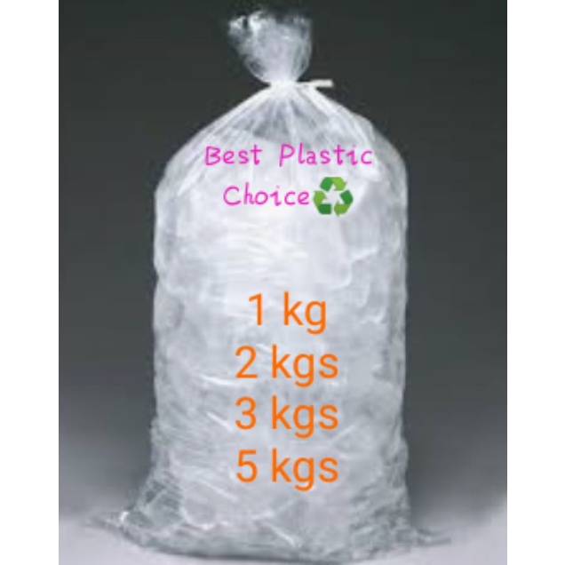 100pcs Ice Cube Plastic Bag Plain Transparent (FOODGRADE) 1,2,3,5kgs