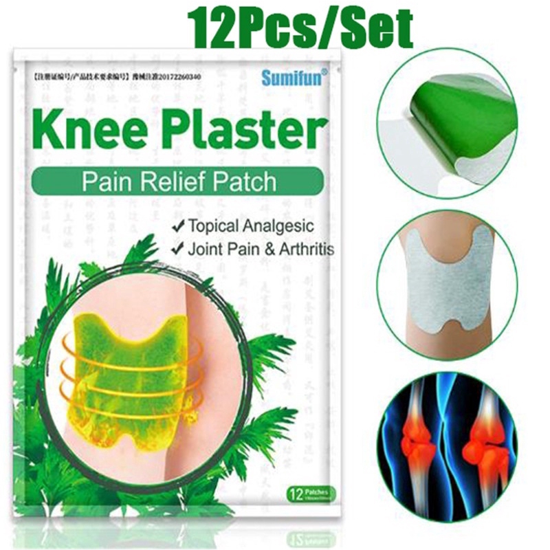 12Pcs Pain Relief New Knee Plaster Sticker Patch Wormwood Extract Knee