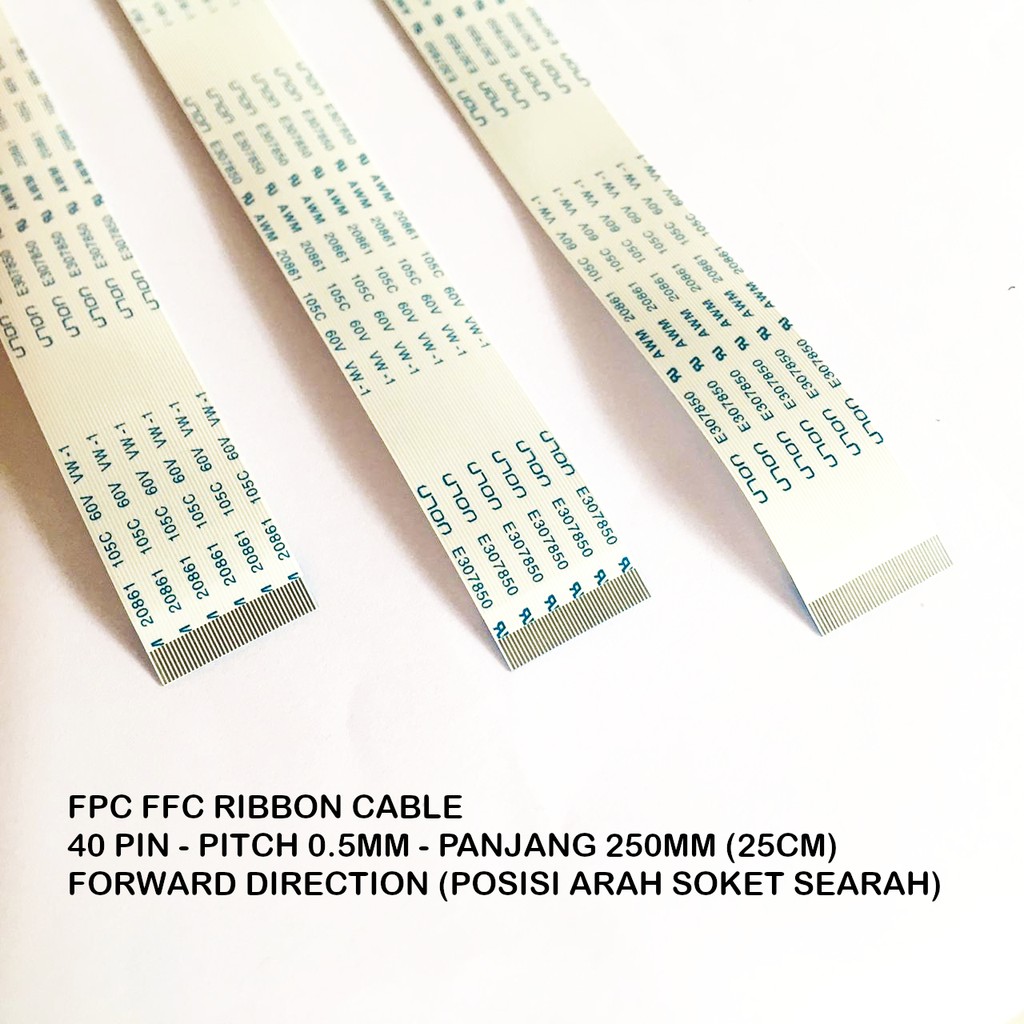 1pc Flat Ribbon cable 40 Pin 0.5mm Pitch 200mm long FFC/FPC  Forward Direct 