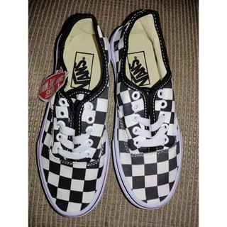 black and white checkered lace up vans