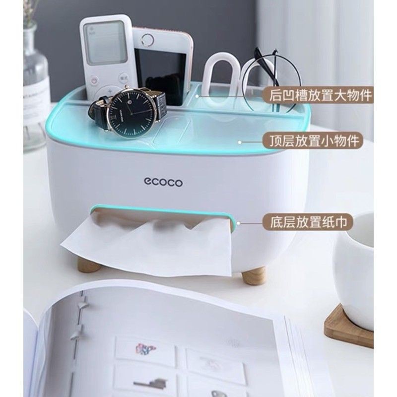 Ecoco DESKTOP PAPER BOX, CONVENIENT MULTI-COMPARTED STORAGE BOX