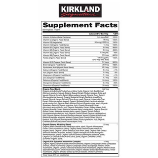 Kirkland Signature USDA Organic Multivitamin, 80 Coated Tablets #4