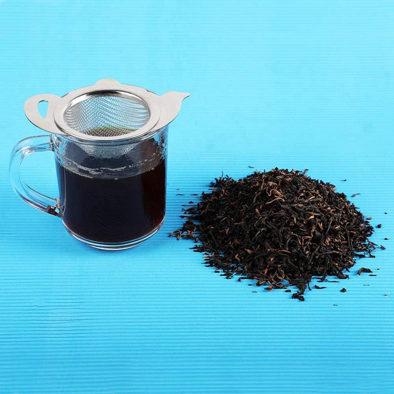 2Pcs Tea Strainer with Bottom Cup Double Handle Bulk Tea Spice Filter Reusable Tea Strainer Teapot Accessories