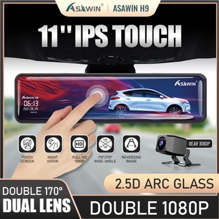 【Asawin H9】11inch Rearview mirror dash cam with full touch screen for car camera front and back night vision 1080P Reversing image Park Monitor 1 year warranty