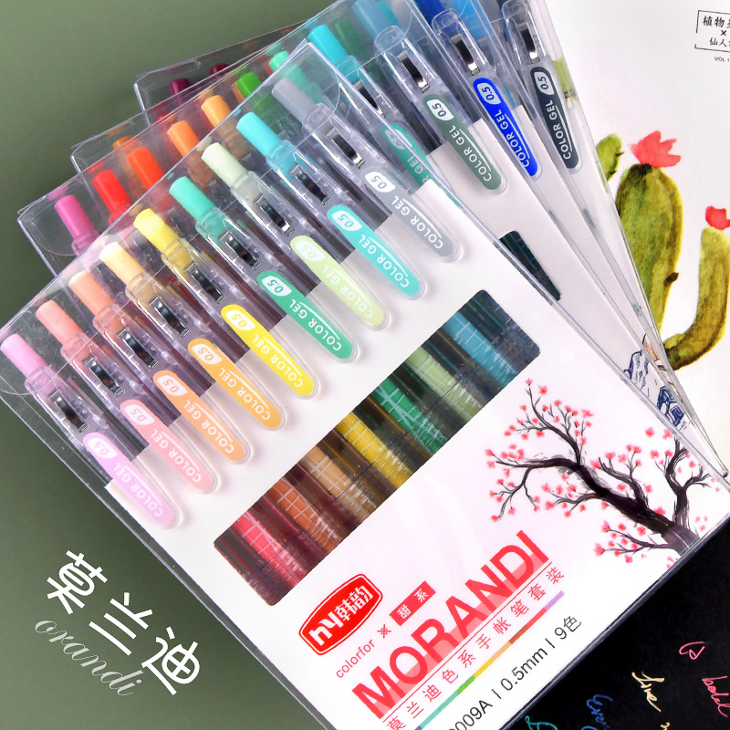 9 colors/set Morandi color gel pen making notes signature pen