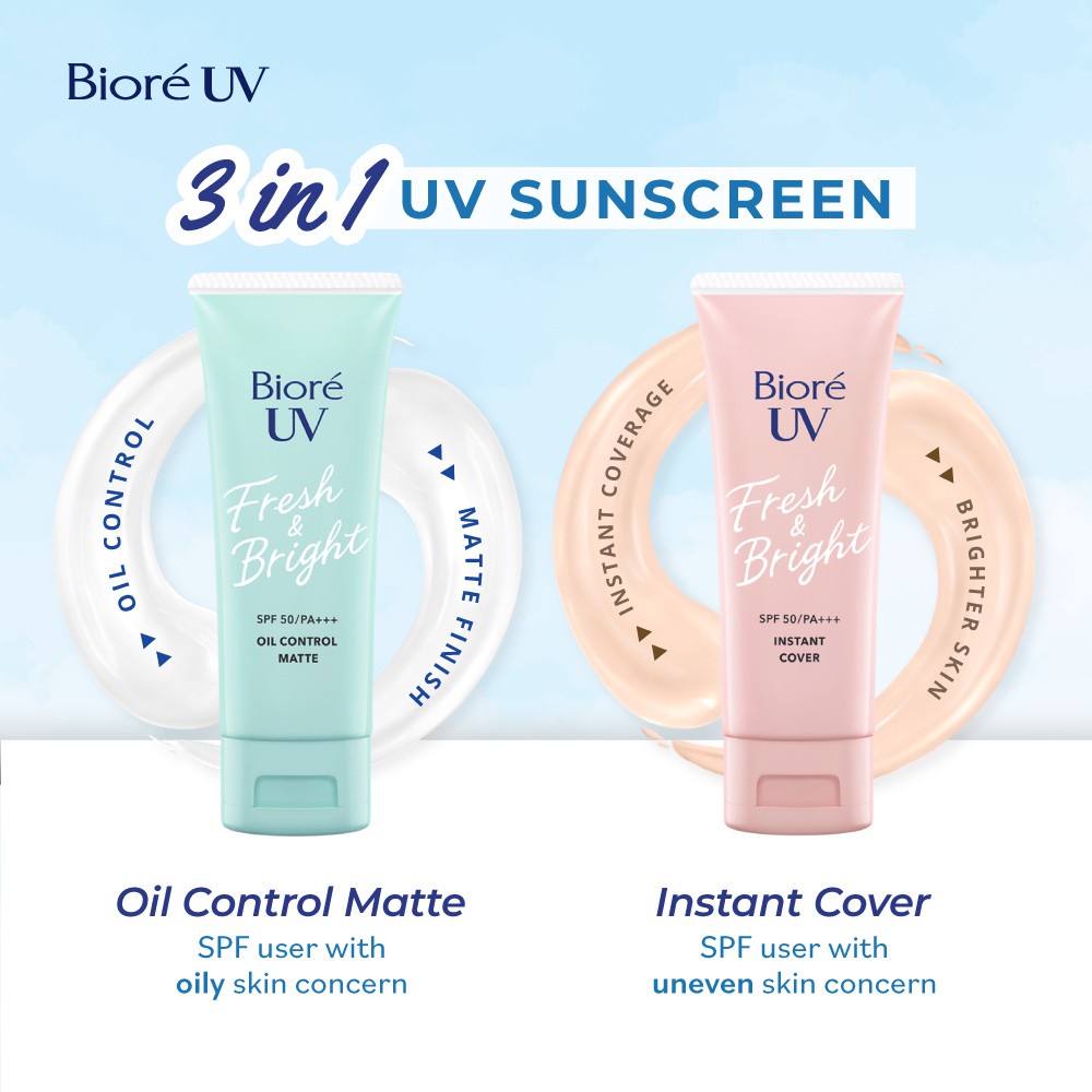 Biore UV Fresh & Bright Instant Cover And OIl Control Matte Sunsncreen