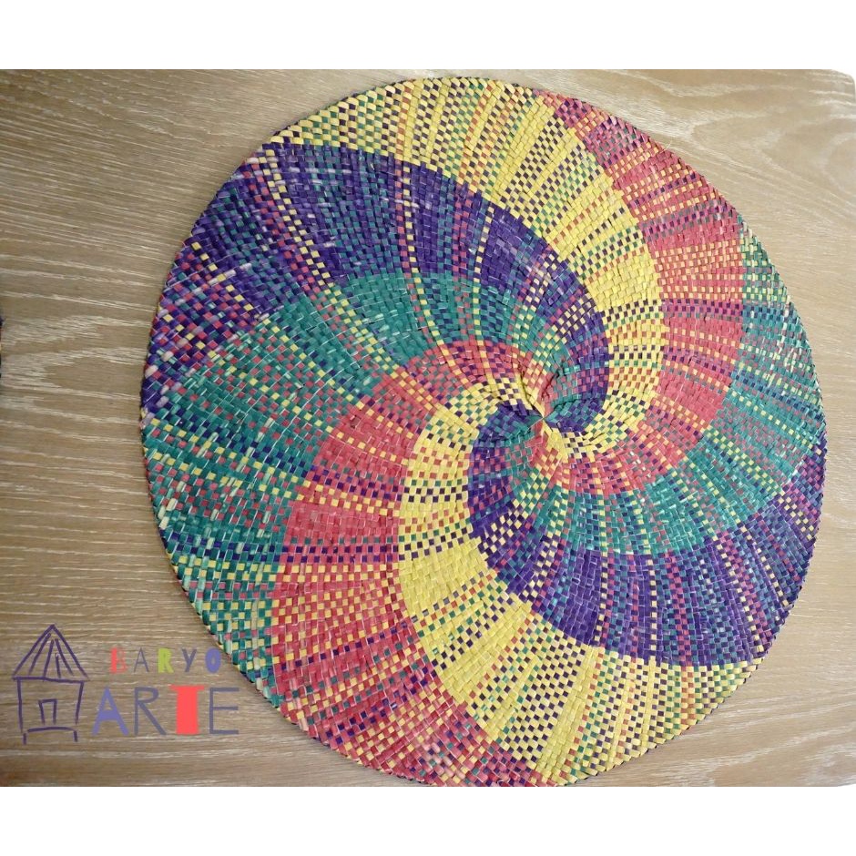 Pandan Colorful Sabutan Mat banig - large 23.5 in / 60 cm for tables ...