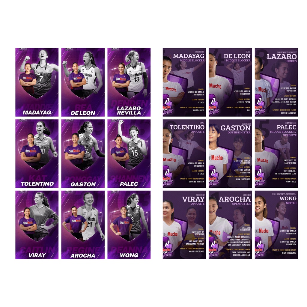 CHOCO MUCHO FLYING TITANS PHOTOCARDS with BACKPRINT | FULL TEAM ROSTER ...