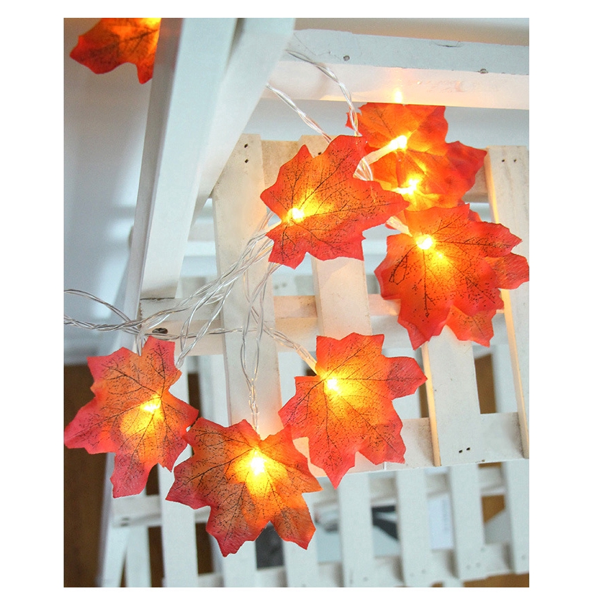 10//20//30 LED Fall Maple Leaves Fairy String Light Leaf Lamp Garland Party Decor