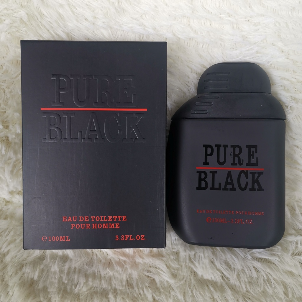 PURE BLACK FOR MEN EAU DE TOILETTE POUR HOMME 100 ML PERFUME | Shopee ...