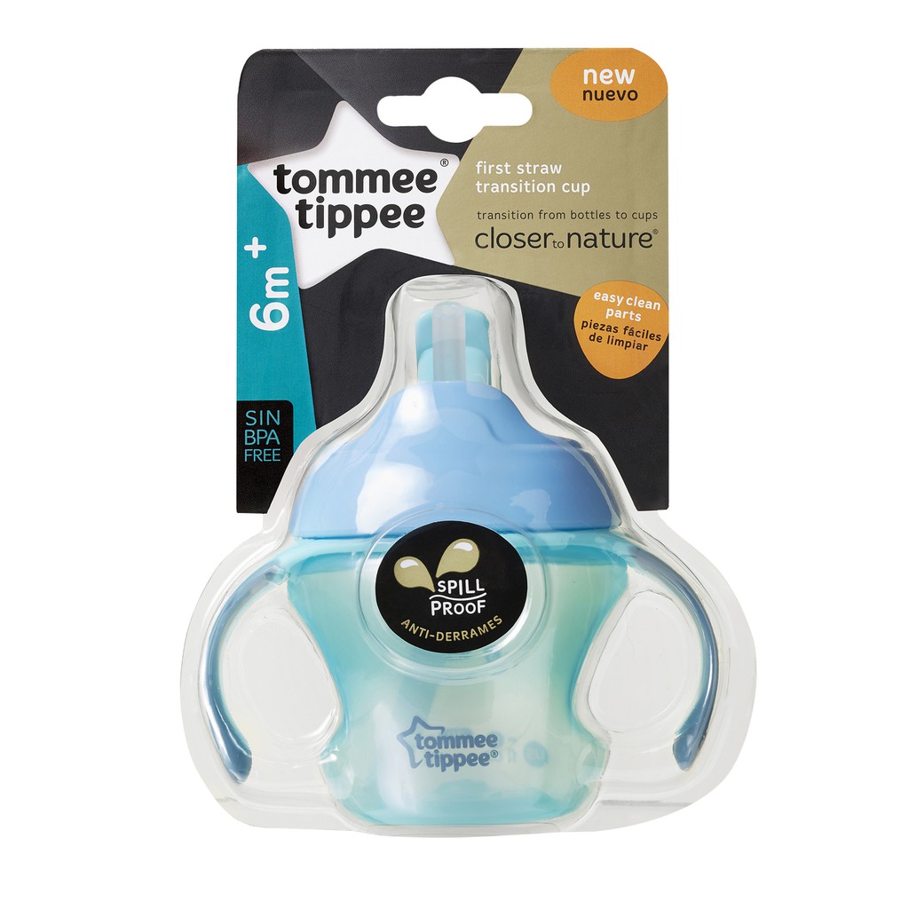 Tommee Tippee First Straw Transition Cup, 5oz/150ml Teal Shopee