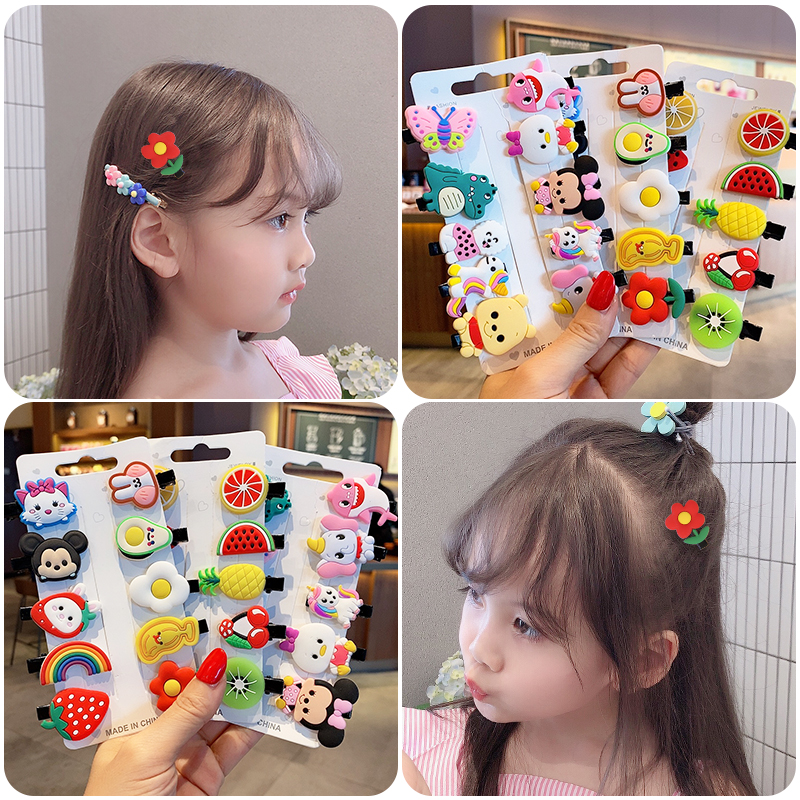 Lovely 10 Pcs Girls Hairpin Fruit Cake Design Princess Hair Ornament Baby Hair Clip Girl Gift