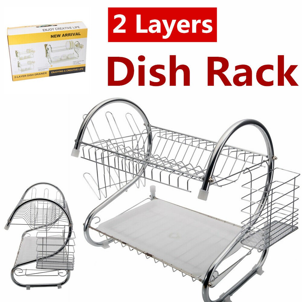 2 Layers Stainless Dish Rack | Shopee Philippines