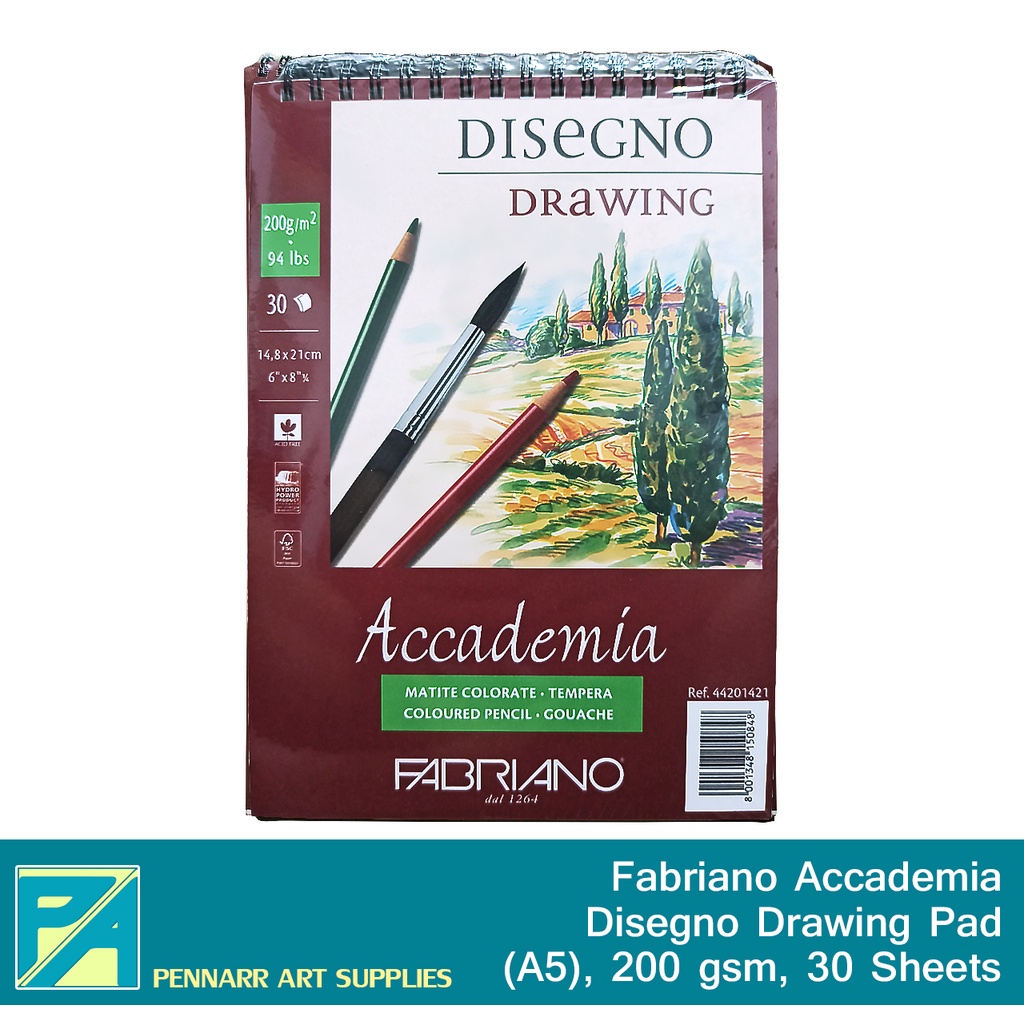 Fabriano Accademia Disegno Drawing Pad (A5, 200 gsm, 30 Sheets ...