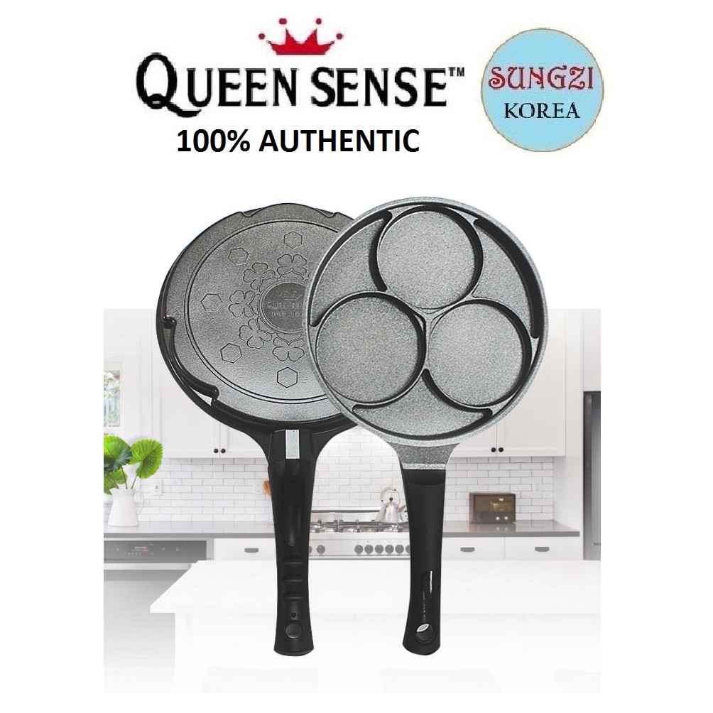 QUEEN SENSE 3 Hole Multi Egg Pan Stone 24cm Made in Korea Shopee