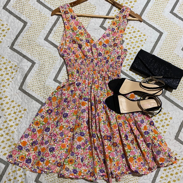 h&m divided floral dress