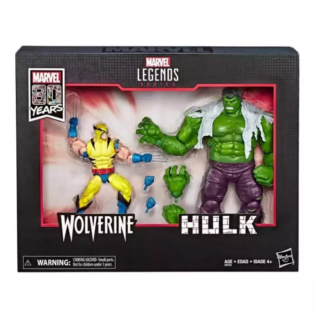 marvel legends 80th anniversary hulk and wolverine 2 pack