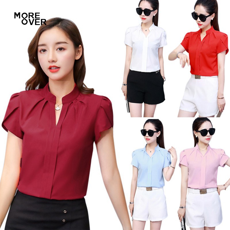 short sleeve office blouses