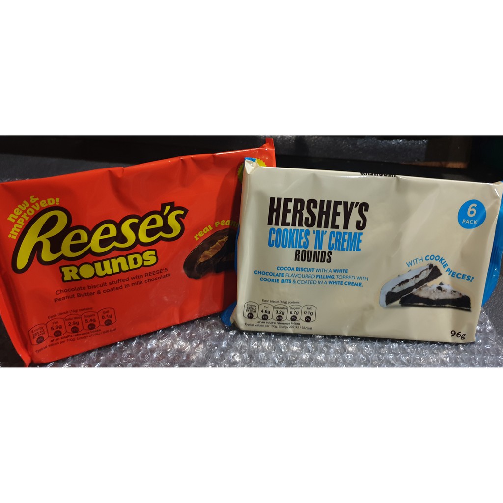 Reese's Rounds Chocolate Biscuits/ Hershey's Cookies 'N' Creme Rounds ...