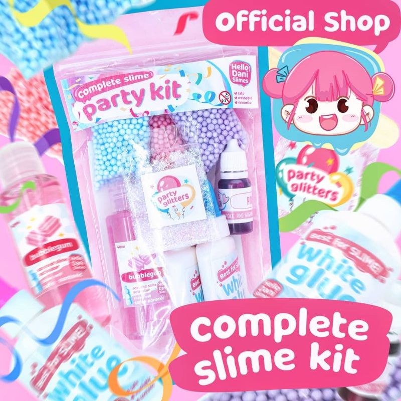 Complete Slime Party Kit Giveaway Souvenir Slimes Budget Glue Scented ...