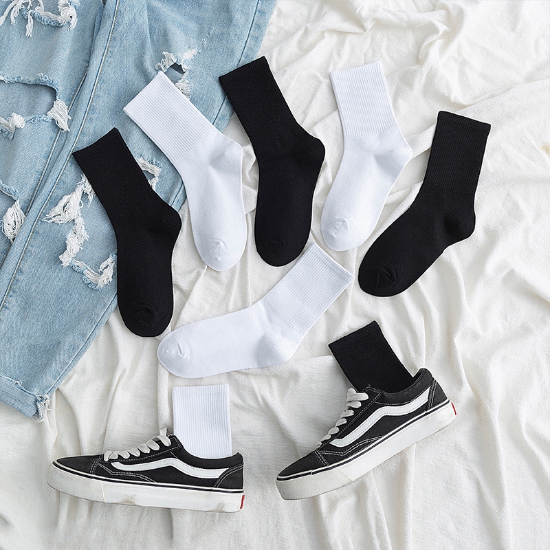White Athletic Socks New Trend Ins Korean Couple Cre