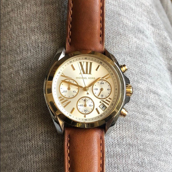 mk watch leather strap