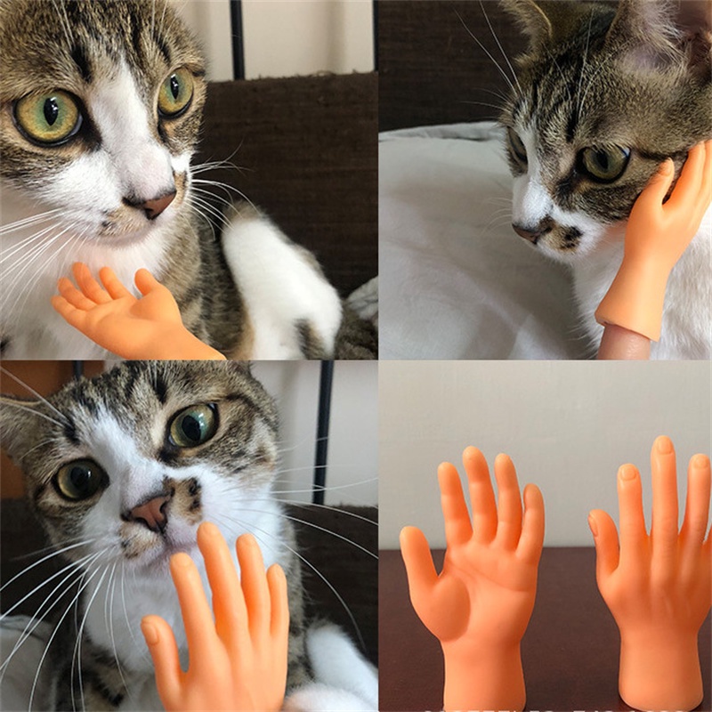Mini Hands Model Tiny Hands Cat Massage Tool Funny Silicone Gloves
