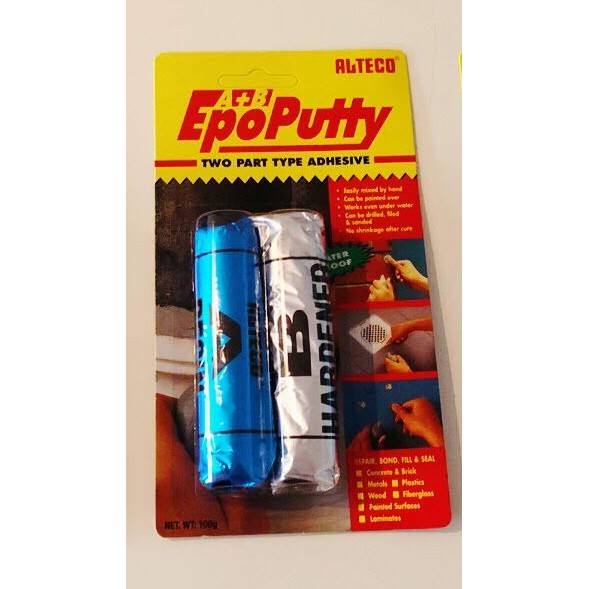 Set Resin and Hardener Alteco Epo Putty 100gr for Model Kit Custom