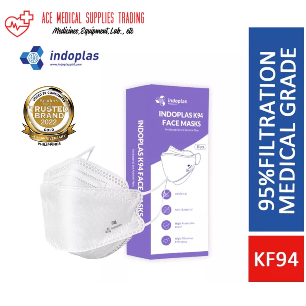 Indoplas KF94 Disposable Face Mask 10s FDA Registered Shopee