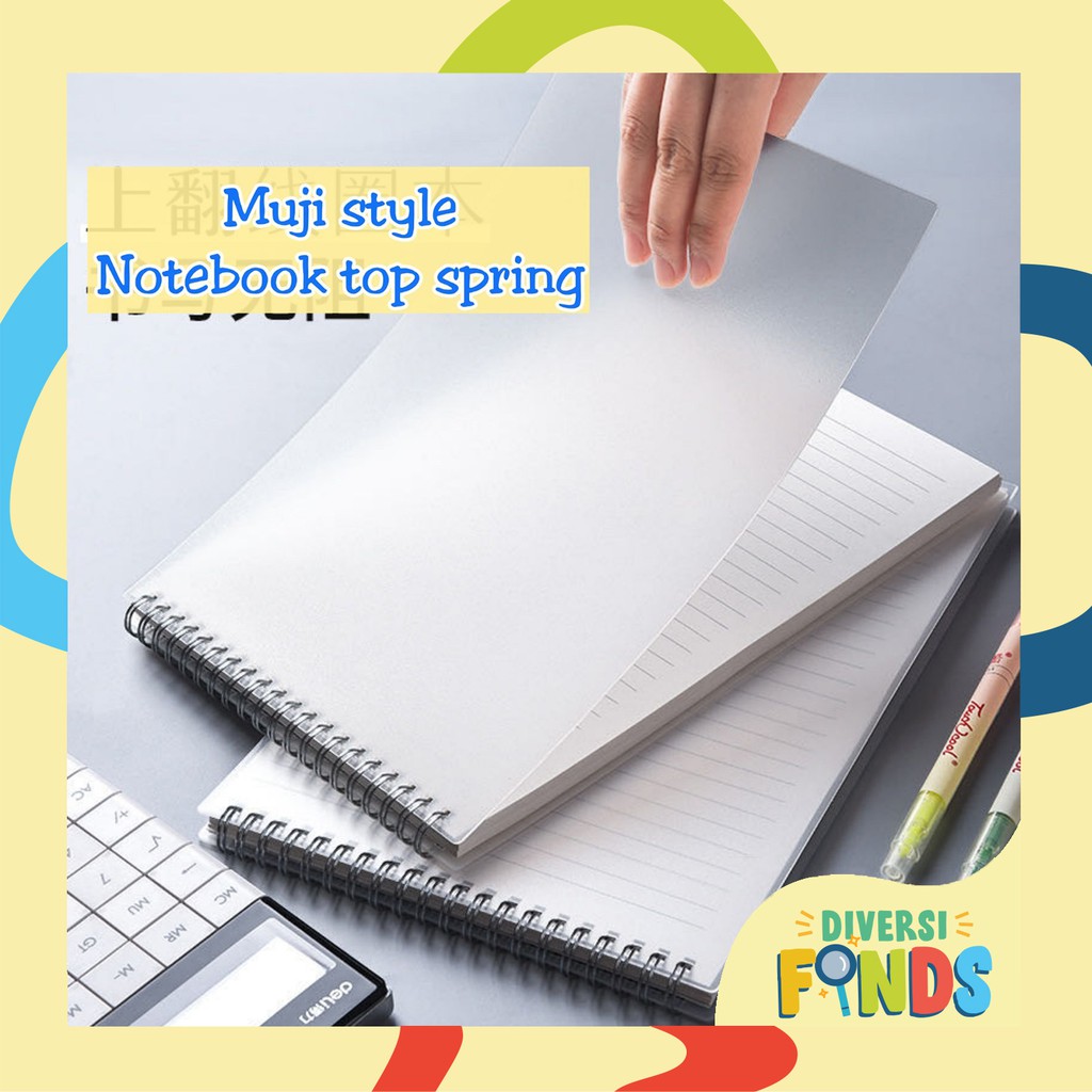 MUJI Style Spiral Notebook / Steno Size A5 and B5 LINE,PLAIN, DOT and GRID Shopee Philippines