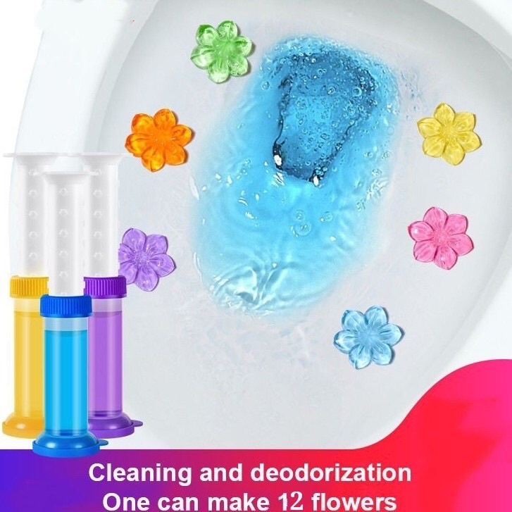 Gel Toilet Bowl Cleaner Flower Stamp Toilet Deodorizing Gel Stamp