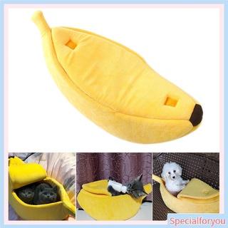 Spfy- Cute Banana Shape Dog Cat House Soft Warm Kennel Sleeping Bed House Tent Pet Supplies