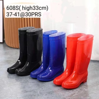 ☂▫☍High Cut Rain Boots (Bota) For Men/Women's Rain shoes high barrel rain boots