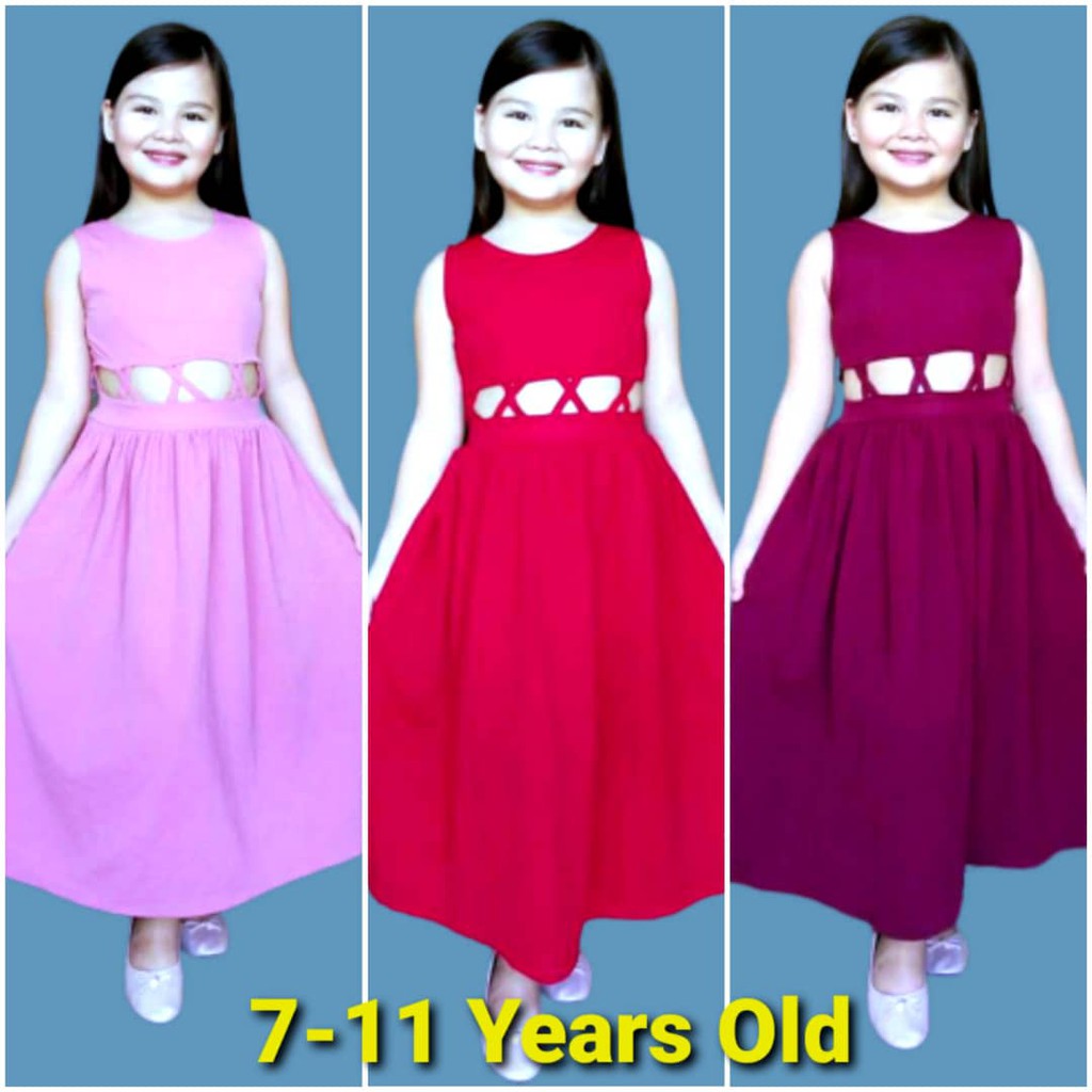 Kid S Girl S Sleeveless Paha Dress For 7 11 Years Old Shopee Philippines