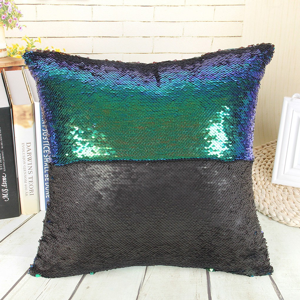 Reversible Sequin Pillow Cover Cushion Cover Color Changing Throw