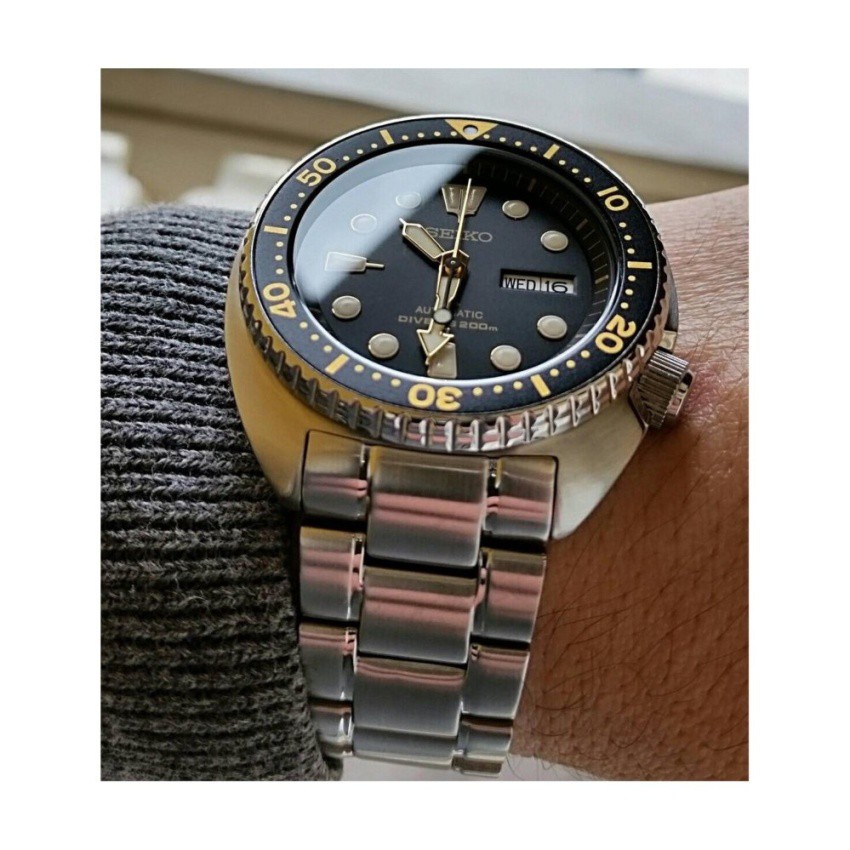 Seiko SRP775K1 Black Gold Turtle Divers Watch Automatic in steel strap |  Shopee Philippines
