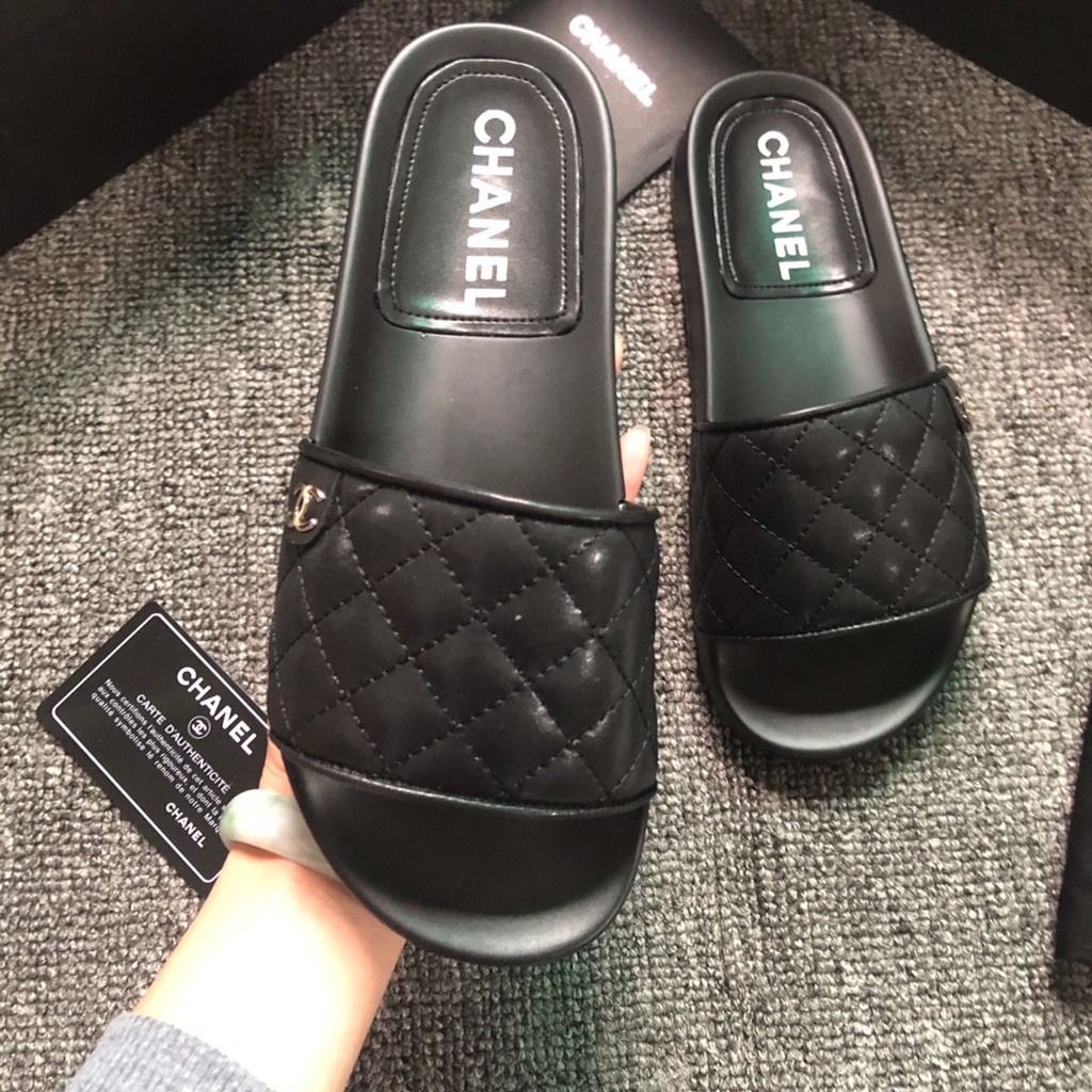 chanel slide sandals