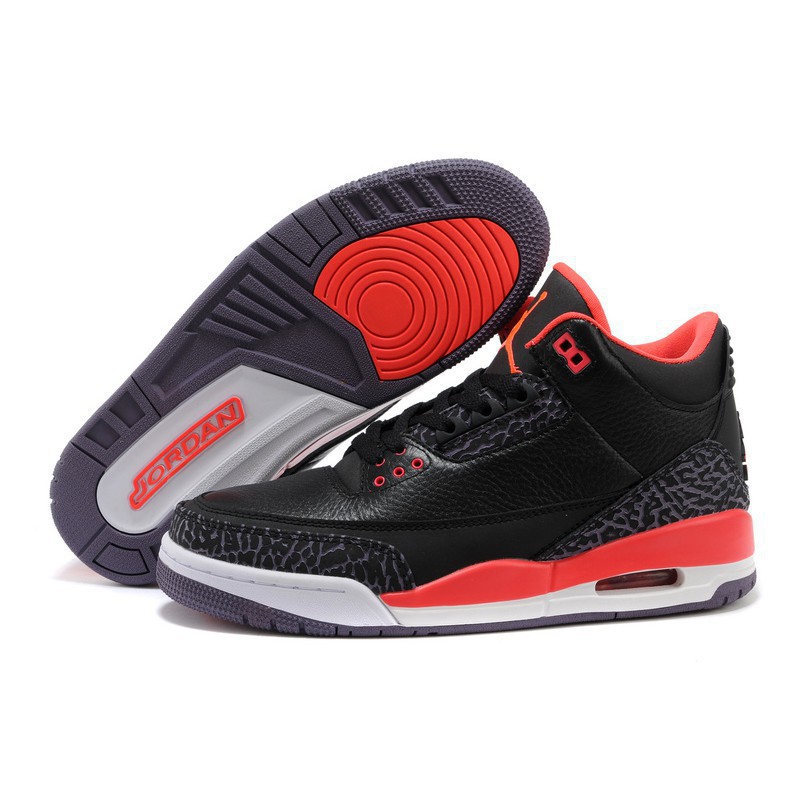 black and red jordans 3