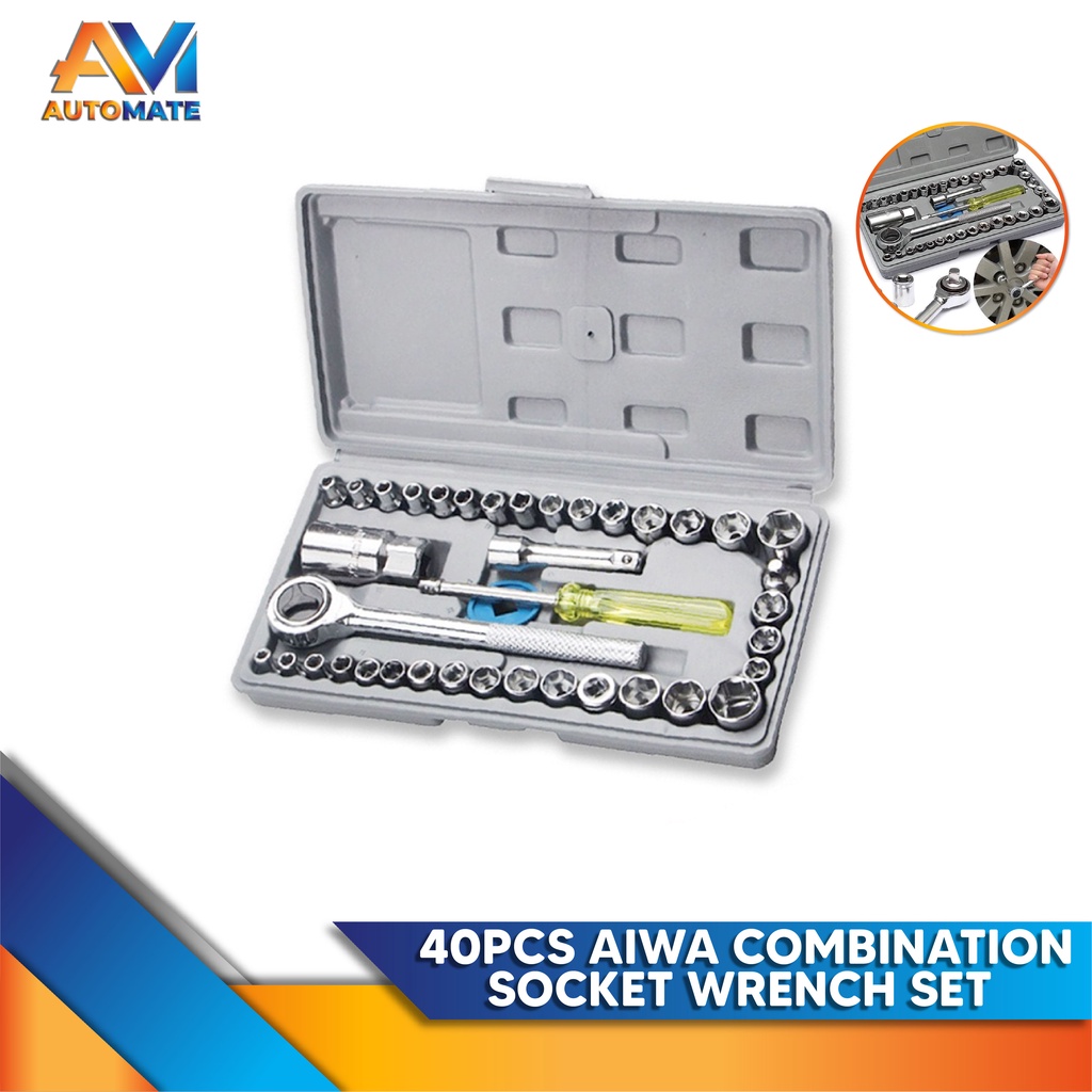 AIWA 40pcs Combination Socket Wrench Set of End Heads Sleeve Car Repair