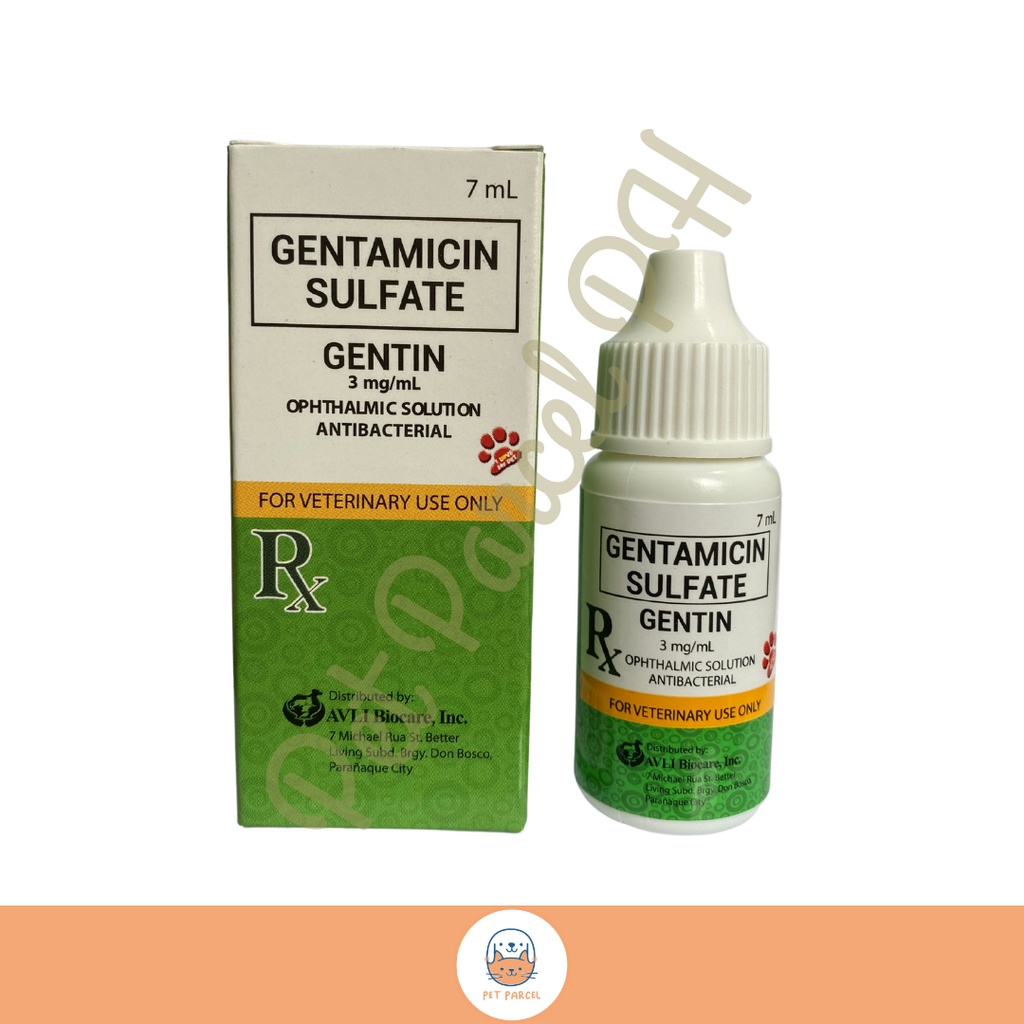 Gentin (Gentamicin Sulfate) Eye Drops for Dogs and Cats 7mL Shopee