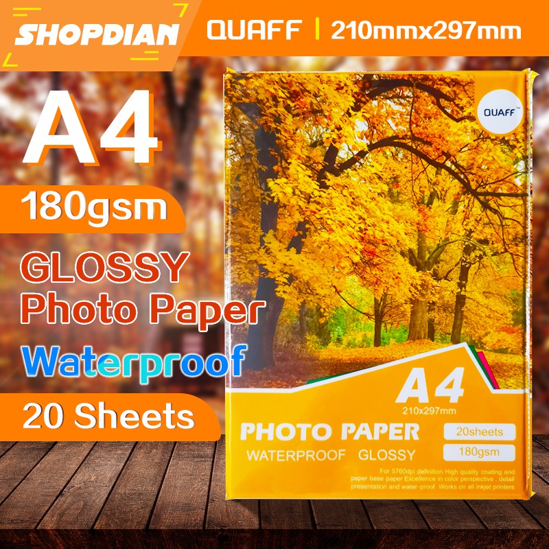 QUAFF Glossy Photo Paper A4 180GSM Shopee Philippines