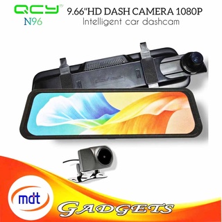 QCY N96 10” Car DVR, Dash Cam Mirror Rear View Mirror Camera