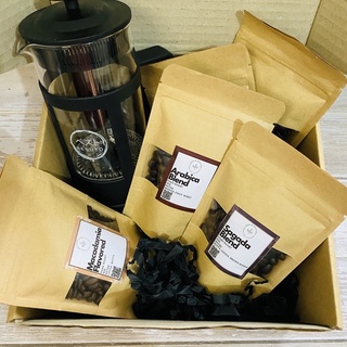 Coffee Gift Set A - 350ml French Press, 5 Coffee Blends by Coffee and Petrichor