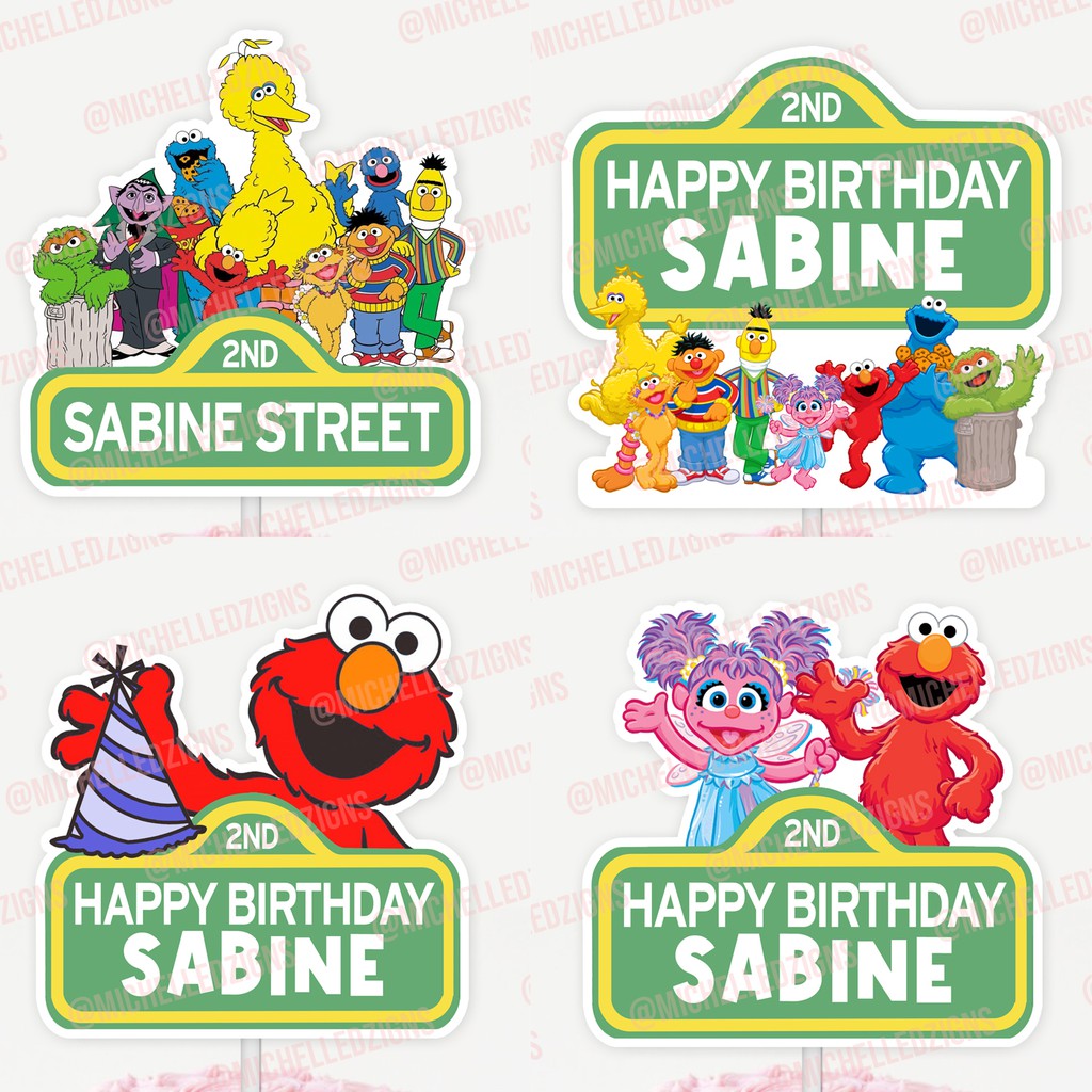 Printable Sesame Street Cake Topper Sesame Street Birthday Party