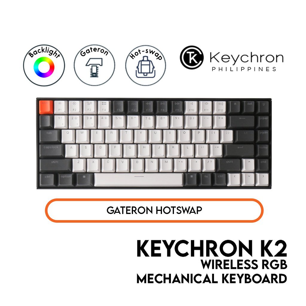 Keychron K2 Mechanical Keyboard (75% Layout, Wired/Bluetooth, RGB ...