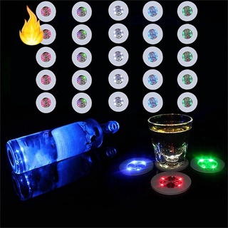 Cup,Party,Wedding,Bar,Party Decoration 10Pcs LED Bar Coaster,Light Up Bar Coasters for Drinks,LED Sticker Coaster Discs Lights for Wine Bottle Clear Glass Cup Vase Color Changing Lights 