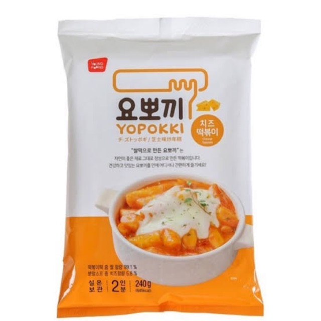 Yopokki korean rice cake tteokbokki 240grams cheese flavor