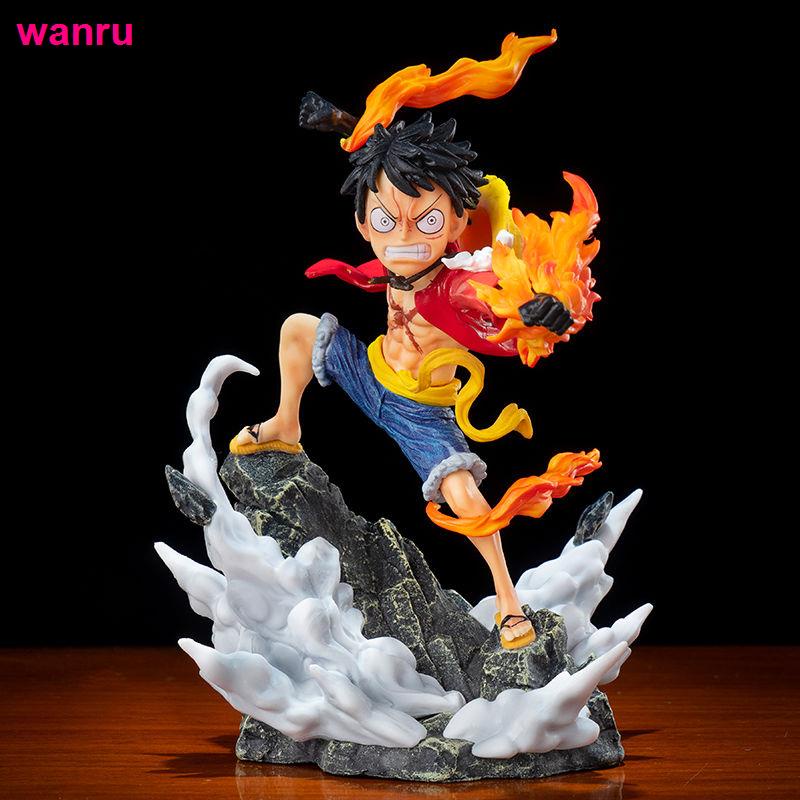 One Piece GK Fire Fist Luffy Fighting Scene Q Version Hand-made Model ...