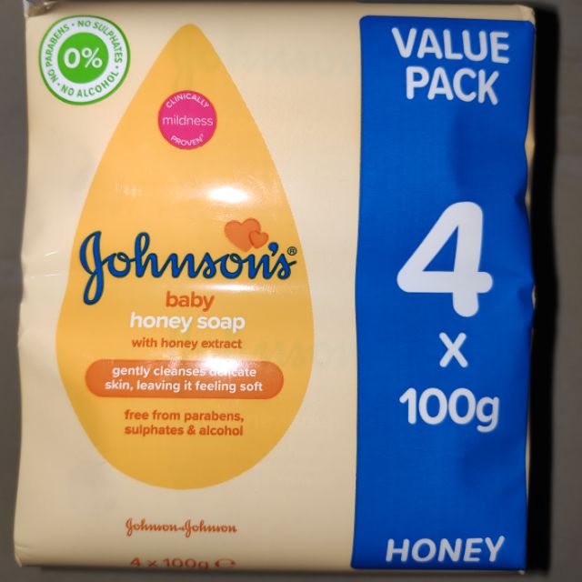 johnson's baby soap honey 100g 4 pack