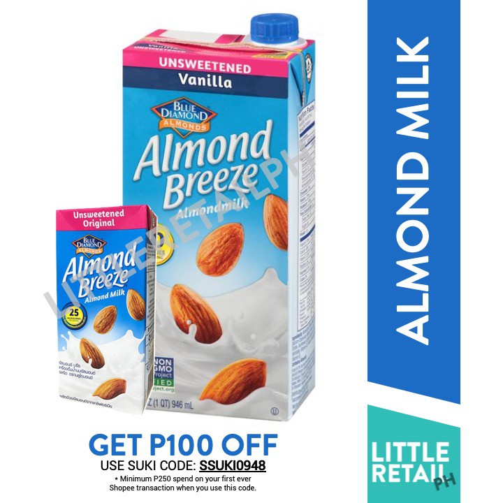 Keto/Low Carb Almond Milk Blue Diamond Almond Breeze Unsweetened